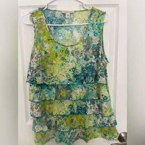 Coldwater Creek womens ruffled Sleeveless top size L
